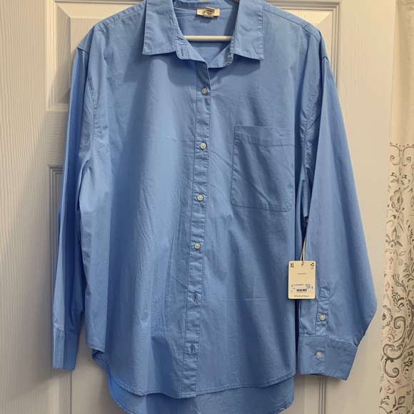 a.n.a Tops - a.n.a Women's Light Blue Button Down Shirt